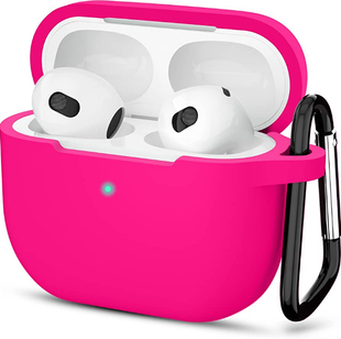 Чохол з мікрофіброю для AirPods 4 Hot Pink 2582-2 фото