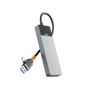 Адаптер WIWU[A431C] Linker 4in1, USB-C+UCB to USB-C+3xUSB3.0 Gray 4343-0 фото