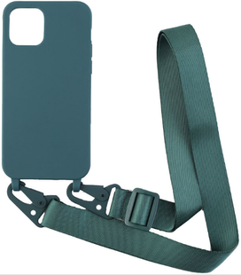 Чохол силіконовий з ремінцем Crossbody для iPhone Xs Max Forest Green 1194-4 фото
