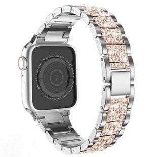 Ремінець SWAROVSKI STEEL BAND for Apple Watch 42,44,45,46mm(10,11S),49mm(ultra 1-3S) Silver Rose Gold 1607-5 фото
