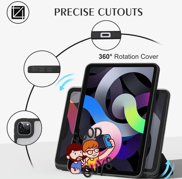 Чохол Comma для iPad Pro 11"(2024) 360 Rotation Case with Pen Holder Series Black 2764-0 фото