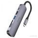 Хаб USB HOCO HB28 6 in1 Type-C HDTV+USB3.0+USB2.0+SD+TF+PD Gray 2829-0 фото 3