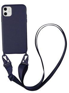 Чохол силіконовий з ремінцем Crossbody для iPhone 11 Midnight Blue 1195-2 фото