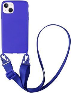 Чохол силіконовий з ремінцем Crossbody для iPhone 14 Royal Blue 1203-16 фото