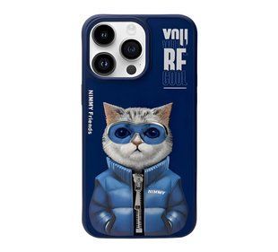 Чохол Nimmy Case AnimalZip для iPhone 15 Pro Max Blue Cat 2623-1 фото