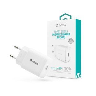 Адаптер DEVIA [USB-C] Smart Series PD Quick Charger (EU,30W) White 2832-0 фото
