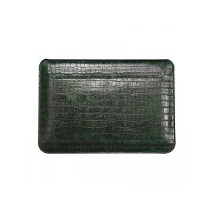 Конверт шкіряний WIWU Skin Croco Geniunie Leather Sleeve Series для MacBook Pro/Air 13" Midnight green 2221-3 фото