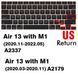 Чорна накладка на клавіатуру з літерами для MacBook Air 13" (2020) М1 Return малий 2352-0 фото 3