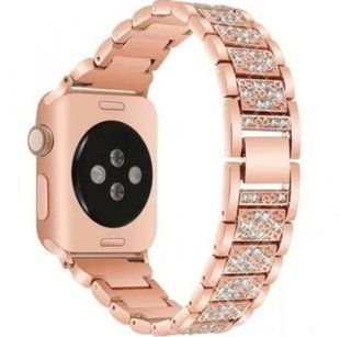 Ремінець SWAROVSKI STEEL BAND for Apple Watch 42,44,45,46mm(10,11S),49mm(ultra 1-3S) Rose gold 1607-6 фото