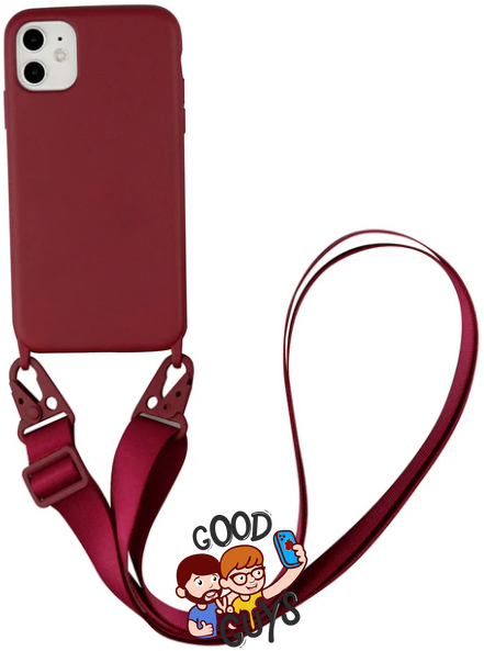 Чохол силіконовий з ремінцем Crossbody для iPhone 14 Pro Max Rose red 1206-1 фото