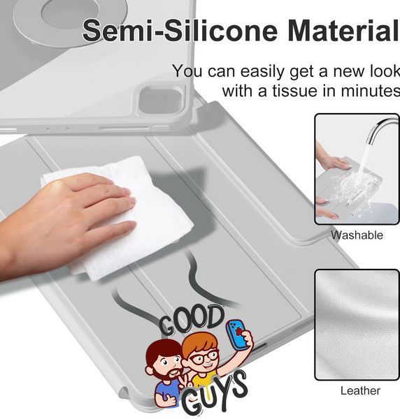 Чохол Comma для iPad Pro 11"(2024) 360 Rotation Case with Pen Holder Series Gray 2764-1 фото