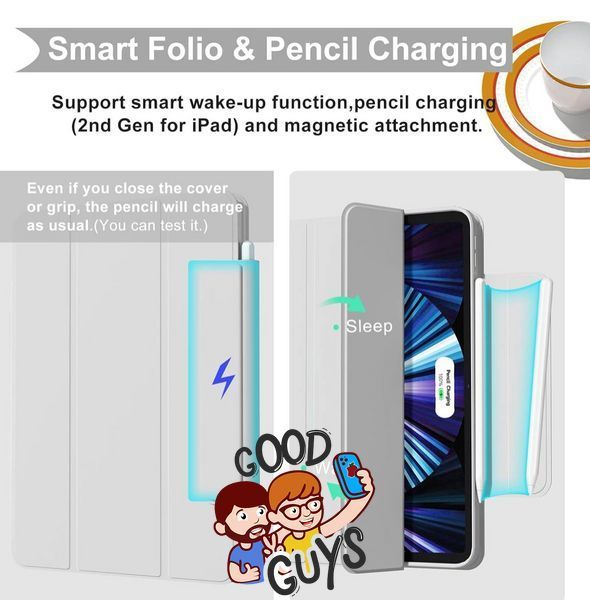 Чохол Comma для iPad Pro 11"(2024) 360 Rotation Case with Pen Holder Series Gray 2764-1 фото