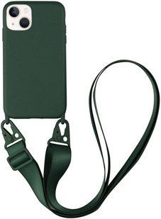 Чохол силіконовий з ремінцем Crossbody для iPhone 13 Forest Green 1200-4 фото