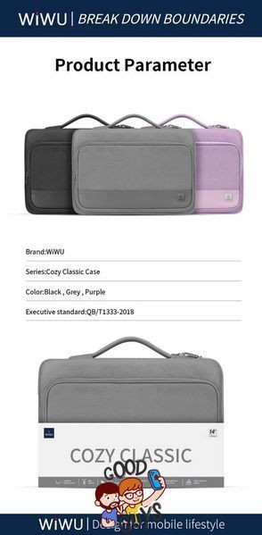 Чохол-сумка WIWU для MacBook 16" Cozy Classic Sleeve Series Black 2783-0 фото