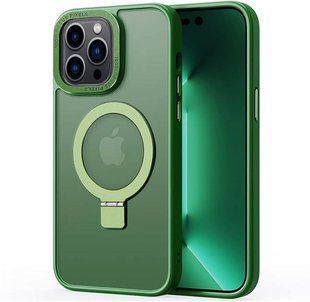 Чохол Crystal Matt з підставкою MagSafe iPhone 15 Dark Green 1678-1 фото