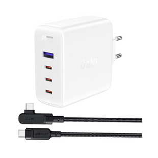 Адаптер ACEFAST A37 GaN 100W 4-Port Fast Charger 3&times;USB-C + USBWhite 4119-0 фото