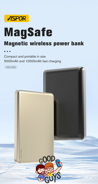 Павер банк Aspor A382 10000mah MagSafe Purple 2356-2 фото