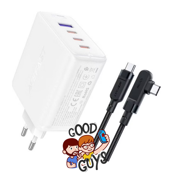 Адаптер ACEFAST A37 GaN 100W 4-Port Fast Charger 3&times;USB-C + USBWhite 4119-0 фото