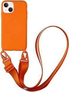 Чохол силіконовий з ремінцем Crossbody для iPhone 13 Orange 1200-5 фото