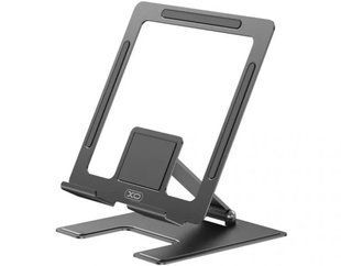 Настільний тримач XO C136 Small flat hollow all metal tablet holder Black 2928-0 фото