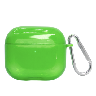 Чохол для AirPods Pro Neon case напівпрозорий з карабіном Lime green 2364-8 фото