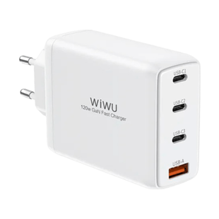 Адаптер WIWU 120W GaN Charger Series 3xUSB-C+USB (Wi-U020)White 4120-0 фото