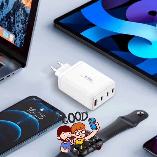 Адаптер WIWU 120W GaN Charger Series 3xUSB-C+USB (Wi-U020)White 4120-0 фото