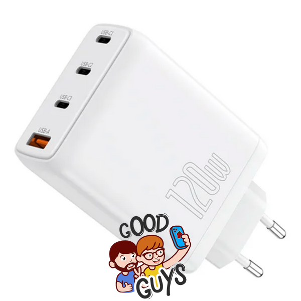 Адаптер WIWU 120W GaN Charger Series 3xUSB-C+USB (Wi-U020)White 4120-0 фото