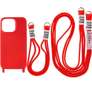 Чохол силіконовий з шнурком Crossbody iPhone 13 Pro Red 1542-1 фото
