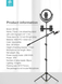 Штатив Devia Tripod Live streaming stand with LED ring light 12″” 1.7m” 2064-1 фото 6