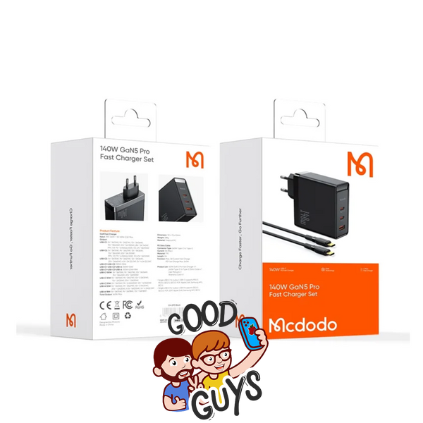 Адаптер Mcdodo GaN 5 Pro 140W Fast Charger (Dual Type-C + USB)Black 4121-0 фото