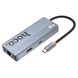 Адаптер HOCO HB51 Wow 6-в-1 Type-C to HDTV + RJ45 + PD + USB 3.0*3 Silver 4460-0 фото 4