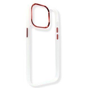Чохол Crystal Guard для iPhone 13 White-Red 334-7 фото