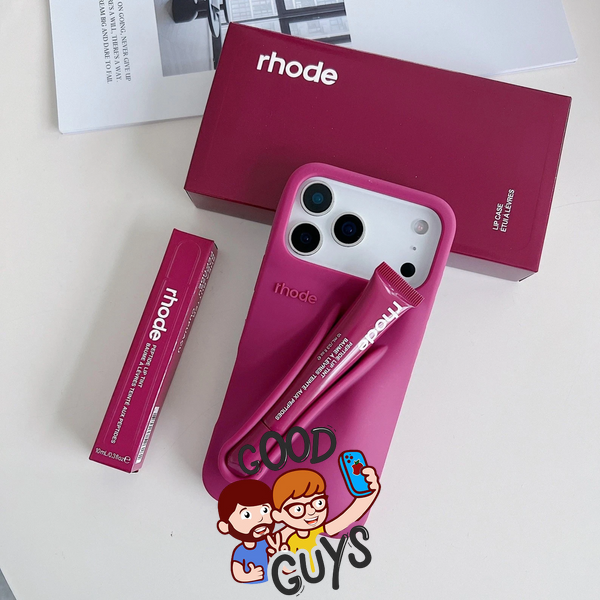 Чохол Lipstick case Rhode з місцем для блиску для iPhone 17 Pro Max (блиск у комплекті) Raspberry 4144-3 фото