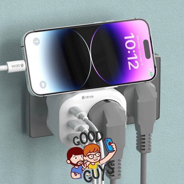 Мережевий зарядний пристрій DEVIA [Pозетка EU / 2xUSB / USB-C] PD QC 20W 2A White 2399-0 фото