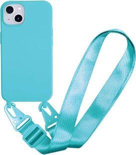 Чохол силіконовий з ремінцем Crossbody для iPhone 14 Marine 1203-7 фото