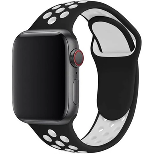 Ремінець Sport Band Nike 42,44,45,46mm(10,11S),49mm(ultra 1-3S)Black - White 284-12 фото