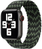 Ремінець нейлоновий Braided Solo Loop 42,44,45,46mm(10,11S),49mm(ultra 1-3S)Rainbow Black - Green 1170-17 фото