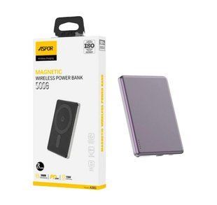 Павер банк Aspor A381 5000mah MagSafe Purple 2357-3 фото