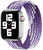 Ремінець нейлоновий Braided Solo Loop 42,44,45,46mm(10,11S),49mm(ultra 1-3S)Rainbow Purpule - White 1170-19 фото