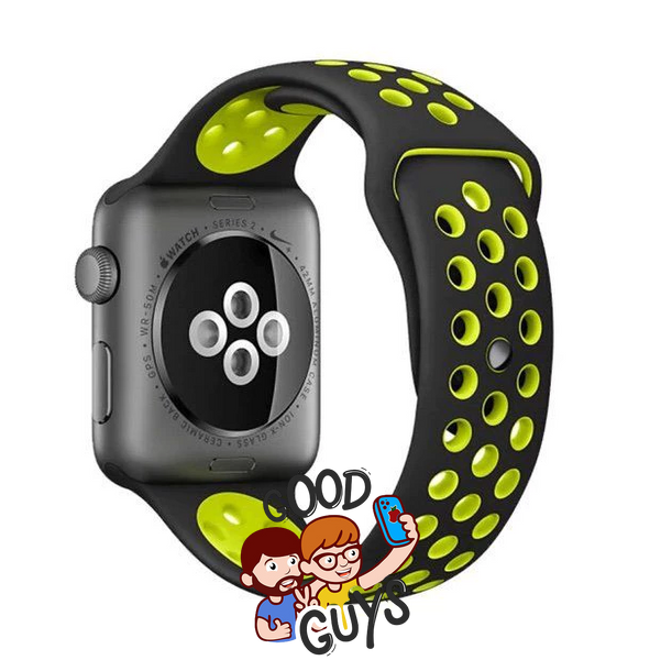 Ремінець Sport Band Nike 42,44,45,46mm(10,11S),49mm(ultra 1-3S)Black - Green 284-14 фото