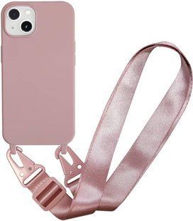 Чохол силіконовий з ремінцем Crossbody для iPhone 13 Pink sand 1200-11 фото