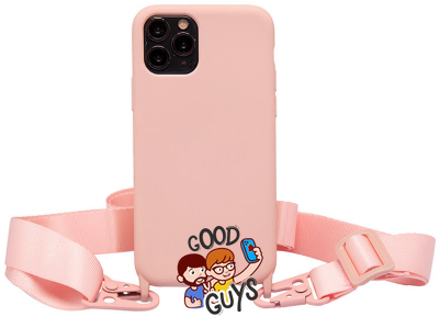 Чохол силіконовий з ремінцем Crossbody для iPhone 13 Pink sand 1200-11 фото
