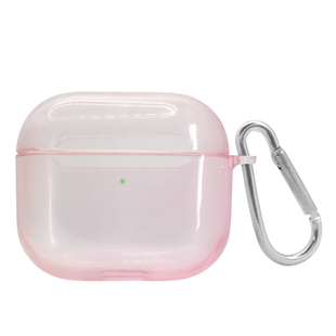 Чохол для AirPods 3 Neon case напівпрозорий з карабіном Pink Sand 2365-3 фото