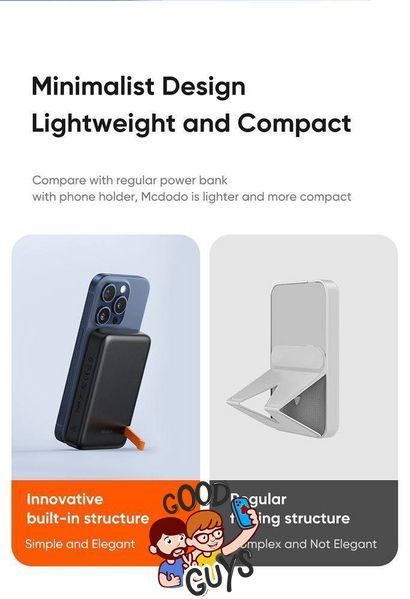 Power Bank Mcdodo 10000mAh 20W MC-5100 Fast Wireless Charger White 3008-1 фото