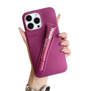 Чохол Lipstick case Rhode з місцем для блиску для iPhone 12 Pro Max Raspberry (блиск у комплекті) 2414-5 фото