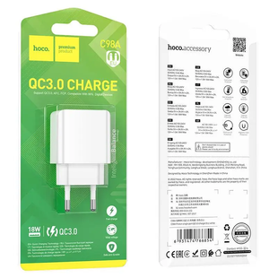 Адаптер HOCO [USB] QC3.0 Charge C98A White 2085-0 фото