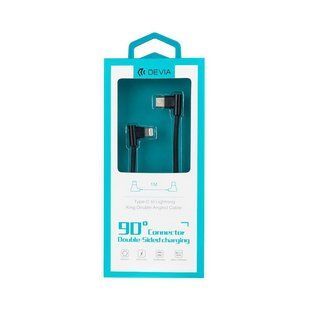 Кабель Devia Type-C &ndash; Lightning King Double Angled 1m Black 3866-0 фото