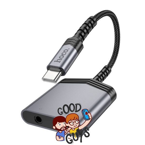 Перехідник HOCO LS39 [Type-C to USB-C+3.5mm] Metal Black 2867-0 фото