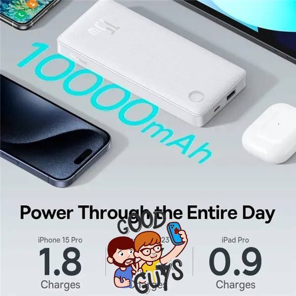 Павер бенк Baseus Airpow Lite 10000 mAh 15W White 3012-1 фото